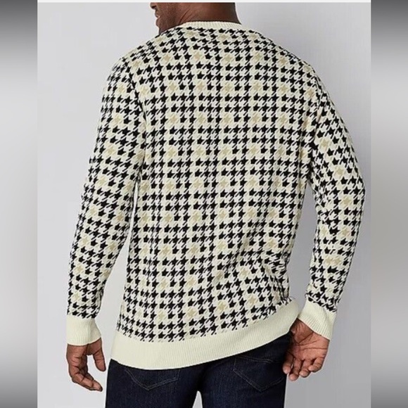 NWT Men's Shaquille O'Neal Big & Tall Crew Pullover Sweater Houndstooth $80 - Picture 3 of 5